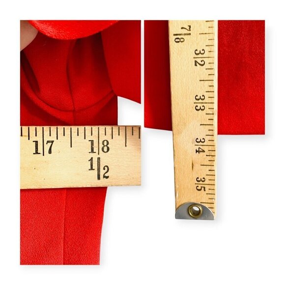 ZARA Red Shift Dress with Ruffle Sleeves Size XS - Picture 8 of 10